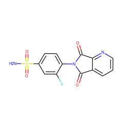 NS(=O)(=O)c1ccc(N2C(=O)c3cccnc3C2=O)c(F)c1 ZINC000013799063