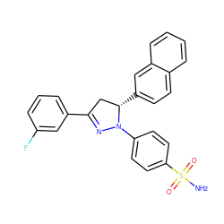 NS(=O)(=O)c1ccc(N2N=C(c3cccc(F)c3)C[C@@H]2c2ccc3ccccc3c2)cc1 ZINC000473113400