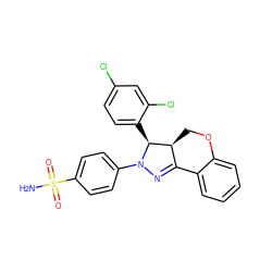 NS(=O)(=O)c1ccc(N2N=C3c4ccccc4OC[C@@H]3[C@@H]2c2ccc(Cl)cc2Cl)cc1 ZINC000299870592