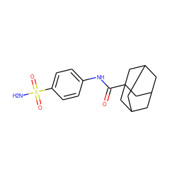 NS(=O)(=O)c1ccc(NC(=O)C23CC4CC(CC(C4)C2)C3)cc1 ZINC000004006569