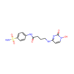 NS(=O)(=O)c1ccc(NC(=O)CCCNc2ccn(O)c(=O)n2)cc1 ZINC000049035678