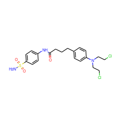 NS(=O)(=O)c1ccc(NC(=O)CCCc2ccc(N(CCCl)CCCl)cc2)cc1 ZINC001772580634