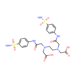 NS(=O)(=O)c1ccc(NC(=O)CN(CCN(CC(=O)O)CC(=O)Nc2ccc(S(N)(=O)=O)cc2)CC(=O)O)cc1 ZINC000029248961