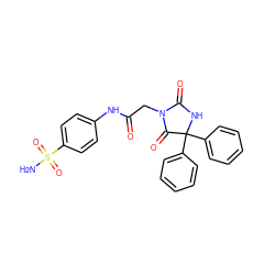 NS(=O)(=O)c1ccc(NC(=O)CN2C(=O)NC(c3ccccc3)(c3ccccc3)C2=O)cc1 ZINC000002616133