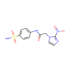 NS(=O)(=O)c1ccc(NC(=O)Cn2ccnc2[N+](=O)[O-])cc1 ZINC000103290169