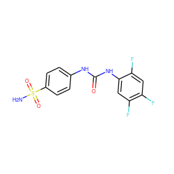 NS(=O)(=O)c1ccc(NC(=O)Nc2cc(F)c(F)cc2F)cc1 ZINC000114361714