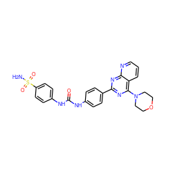 NS(=O)(=O)c1ccc(NC(=O)Nc2ccc(-c3nc(N4CCOCC4)c4cccnc4n3)cc2)cc1 ZINC001772633090