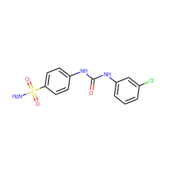 NS(=O)(=O)c1ccc(NC(=O)Nc2cccc(Cl)c2)cc1 ZINC000000168757