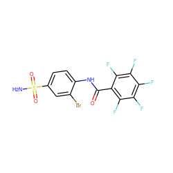 NS(=O)(=O)c1ccc(NC(=O)c2c(F)c(F)c(F)c(F)c2F)c(Br)c1 ZINC000013835316