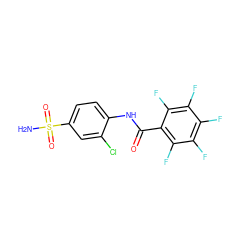 NS(=O)(=O)c1ccc(NC(=O)c2c(F)c(F)c(F)c(F)c2F)c(Cl)c1 ZINC000013835315