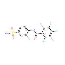 NS(=O)(=O)c1ccc(NC(=O)c2c(F)c(F)c(F)c(F)c2F)c(F)c1 ZINC000013835314