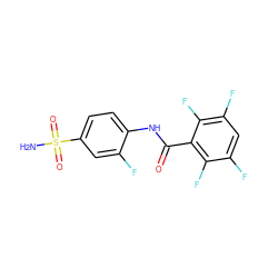 NS(=O)(=O)c1ccc(NC(=O)c2c(F)c(F)cc(F)c2F)c(F)c1 ZINC000003960037