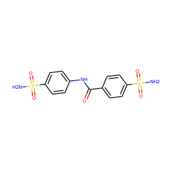 NS(=O)(=O)c1ccc(NC(=O)c2ccc(S(N)(=O)=O)cc2)cc1 ZINC000027672838