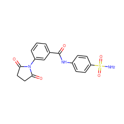 NS(=O)(=O)c1ccc(NC(=O)c2cccc(N3C(=O)CCC3=O)c2)cc1 ZINC000000878213