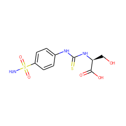 NS(=O)(=O)c1ccc(NC(=S)N[C@@H](CO)C(=O)O)cc1 ZINC000013835654