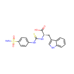 NS(=O)(=O)c1ccc(NC(=S)N[C@@H](Cc2c[nH]c3ccccc23)C(=O)O)cc1 ZINC000013584108