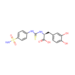 NS(=O)(=O)c1ccc(NC(=S)N[C@@H](Cc2ccc(O)c(O)c2)C(=O)O)cc1 ZINC000013835660