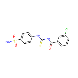 NS(=O)(=O)c1ccc(NC(=S)NC(=O)c2cccc(Cl)c2)cc1 ZINC000014005006