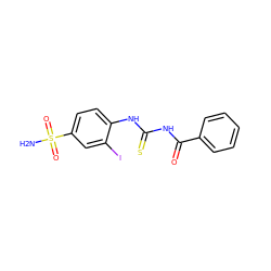 NS(=O)(=O)c1ccc(NC(=S)NC(=O)c2ccccc2)c(I)c1 ZINC001772616316