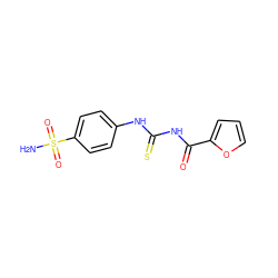 NS(=O)(=O)c1ccc(NC(=S)NC(=O)c2ccco2)cc1 ZINC000005581222