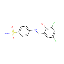 NS(=O)(=O)c1ccc(NCc2cc(Cl)cc(Cl)c2O)cc1 ZINC000021516506