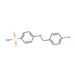 NS(=O)(=O)c1ccc(NCc2ccc(O)cc2)cc1 ZINC000019915473