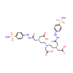 NS(=O)(=O)c1ccc(NNC(=O)CN(CCN(CCN(CC(=O)O)CC(=O)NNc2ccc(S(N)(=O)=O)cc2)CC(=O)O)CC(=O)O)cc1 ZINC000034717933