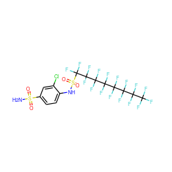 NS(=O)(=O)c1ccc(NS(=O)(=O)C(F)(F)C(F)(F)C(F)(F)C(F)(F)C(F)(F)C(F)(F)C(F)(F)C(F)(F)F)c(Cl)c1 ZINC000034718136