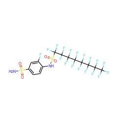 NS(=O)(=O)c1ccc(NS(=O)(=O)C(F)(F)C(F)(F)C(F)(F)C(F)(F)C(F)(F)C(F)(F)C(F)(F)C(F)(F)F)c(F)c1 ZINC000034718138