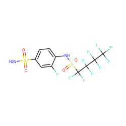 NS(=O)(=O)c1ccc(NS(=O)(=O)C(F)(F)C(F)(F)C(F)(F)C(F)(F)F)c(F)c1 ZINC000034718105