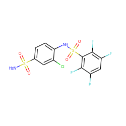 NS(=O)(=O)c1ccc(NS(=O)(=O)c2c(F)c(F)cc(F)c2F)c(Cl)c1 ZINC000013561065