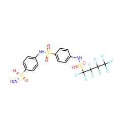 NS(=O)(=O)c1ccc(NS(=O)(=O)c2ccc(NS(=O)(=O)C(F)(F)C(F)(F)C(F)(F)C(F)(F)F)cc2)cc1 ZINC000034718149