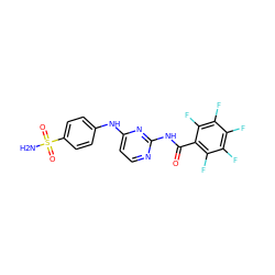 NS(=O)(=O)c1ccc(Nc2ccnc(NC(=O)c3c(F)c(F)c(F)c(F)c3F)n2)cc1 ZINC000013835320