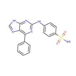 NS(=O)(=O)c1ccc(Nc2nc(-c3ccccc3)c3nc[nH]c3n2)cc1 ZINC001772643182