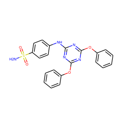 NS(=O)(=O)c1ccc(Nc2nc(Oc3ccccc3)nc(Oc3ccccc3)n2)cc1 ZINC000028472350