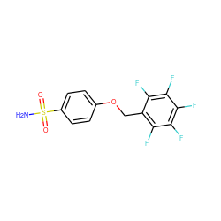 NS(=O)(=O)c1ccc(OCc2c(F)c(F)c(F)c(F)c2F)cc1 ZINC000299858916