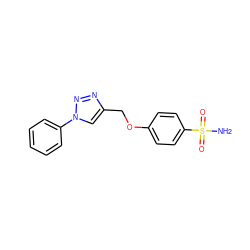 NS(=O)(=O)c1ccc(OCc2cn(-c3ccccc3)nn2)cc1 ZINC000588351290