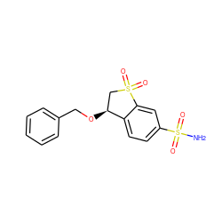 NS(=O)(=O)c1ccc2c(c1)S(=O)(=O)C[C@@H]2OCc1ccccc1 ZINC000028526282