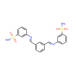 NS(=O)(=O)c1cccc(/N=C/c2cccc(/C=N/c3cccc(S(N)(=O)=O)c3)c2)c1 ZINC001772644629