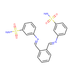 NS(=O)(=O)c1cccc(/N=C/c2ccccc2/C=N/c2cccc(S(N)(=O)=O)c2)c1 ZINC001772615464