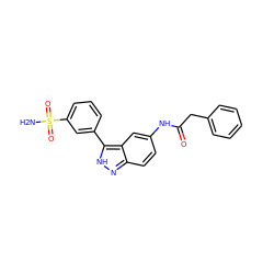 NS(=O)(=O)c1cccc(-c2[nH]nc3ccc(NC(=O)Cc4ccccc4)cc23)c1 ZINC000098208001