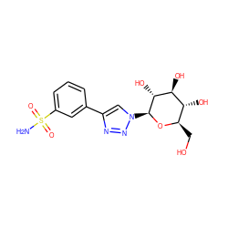 NS(=O)(=O)c1cccc(-c2cn([C@@H]3O[C@H](CO)[C@@H](O)[C@H](O)[C@H]3O)nn2)c1 ZINC000103244503