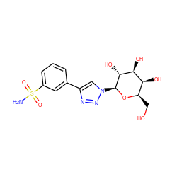 NS(=O)(=O)c1cccc(-c2cn([C@@H]3O[C@H](CO)[C@H](O)[C@H](O)[C@H]3O)nn2)c1 ZINC000103242286