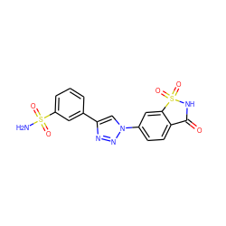 NS(=O)(=O)c1cccc(-c2cn(-c3ccc4c(c3)S(=O)(=O)NC4=O)nn2)c1 ZINC000169309510