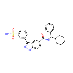 NS(=O)(=O)c1cccc(-c2n[nH]c3ccc(C(=O)N[C@H](c4ccccc4)C4CCCCC4)cc23)c1 ZINC000167143638