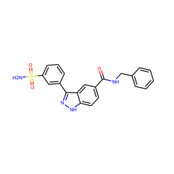 NS(=O)(=O)c1cccc(-c2n[nH]c3ccc(C(=O)NCc4ccccc4)cc23)c1 ZINC000167209525