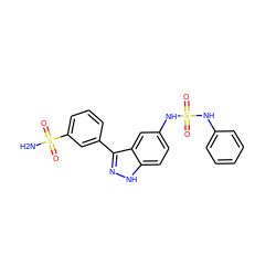 NS(=O)(=O)c1cccc(-c2n[nH]c3ccc(NS(=O)(=O)Nc4ccccc4)cc23)c1 ZINC000299833776