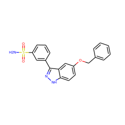 NS(=O)(=O)c1cccc(-c2n[nH]c3ccc(OCc4ccccc4)cc23)c1 ZINC000204678015