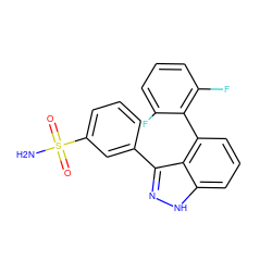 NS(=O)(=O)c1cccc(-c2n[nH]c3cccc(-c4c(F)cccc4F)c23)c1 ZINC000299832856