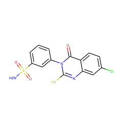 NS(=O)(=O)c1cccc(-n2c(S)nc3cc(Cl)ccc3c2=O)c1 ZINC001772606775